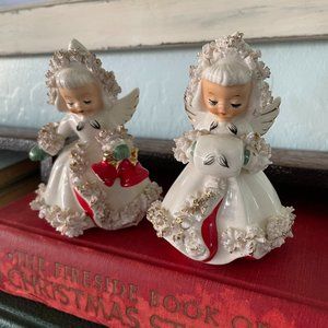 Vintage Holt Howard Christmas Angel Candle holders